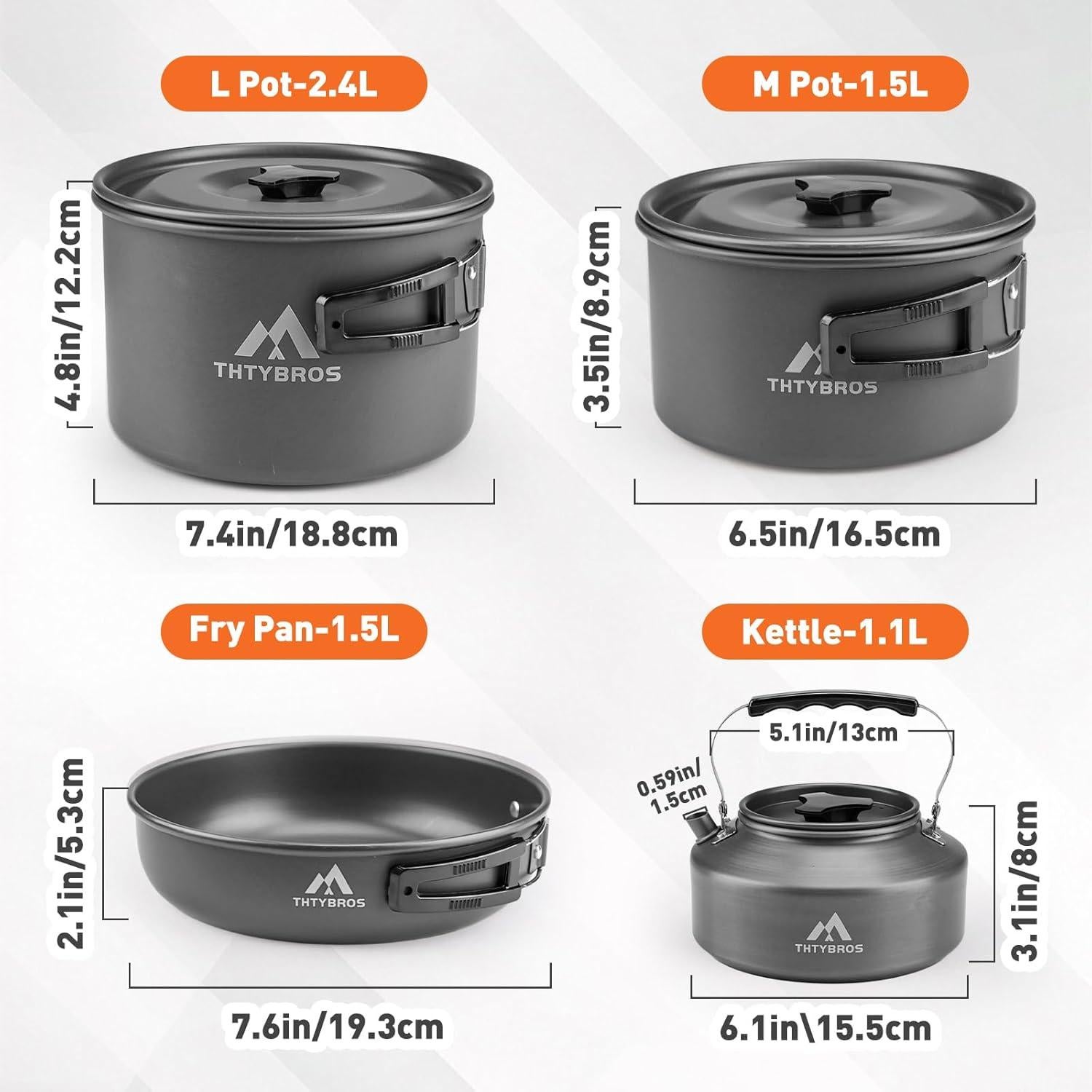 Juego de Utensilios de Cocina Camping 27 Piezas THTYBROS