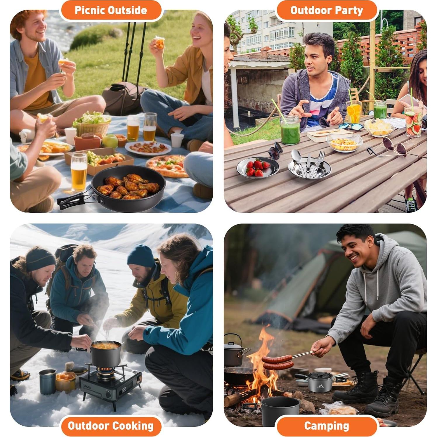 Juego de Utensilios de Cocina Camping 27 Piezas THTYBROS