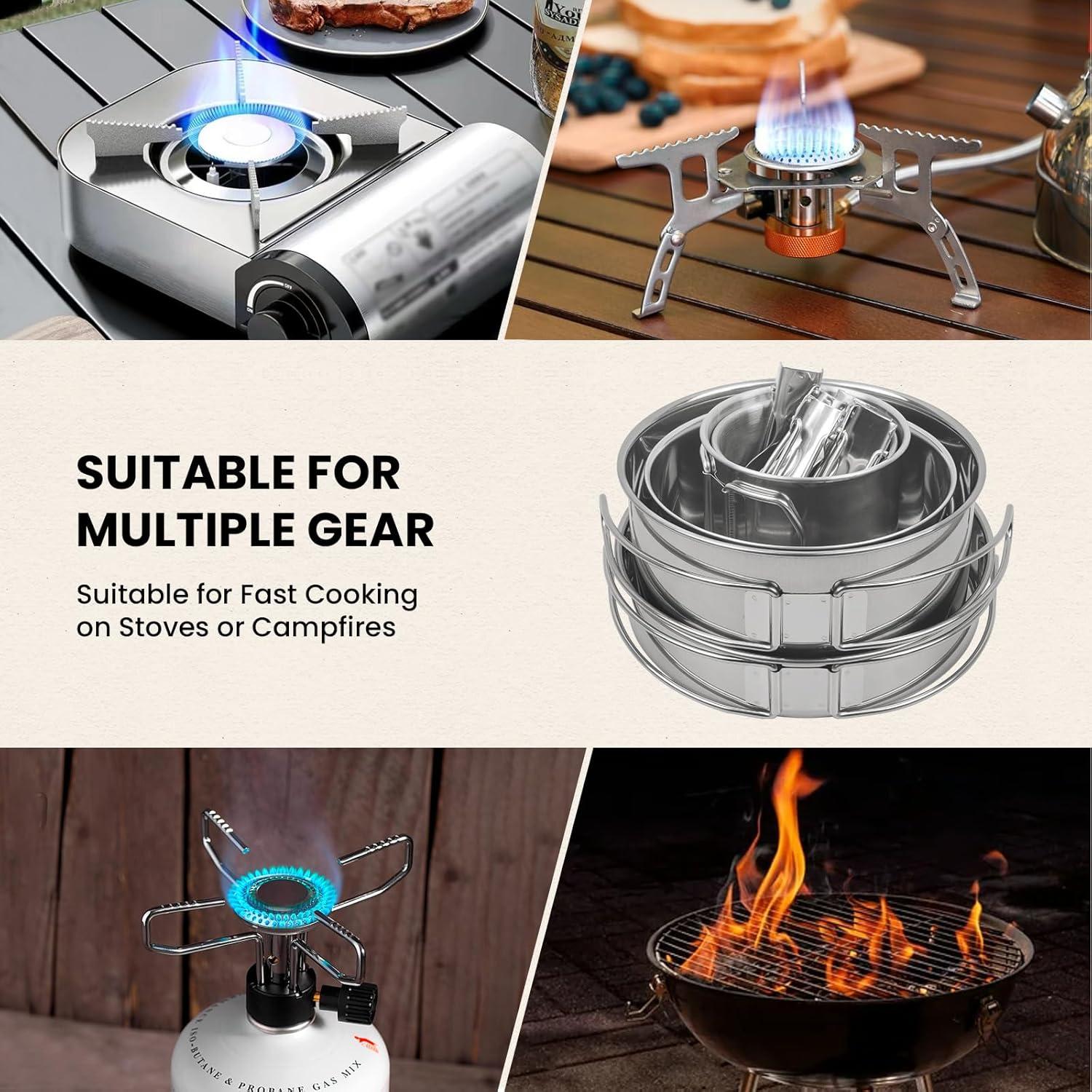 Juego de Utensilios de Cocina para Camping GEEKHOM 14PCS