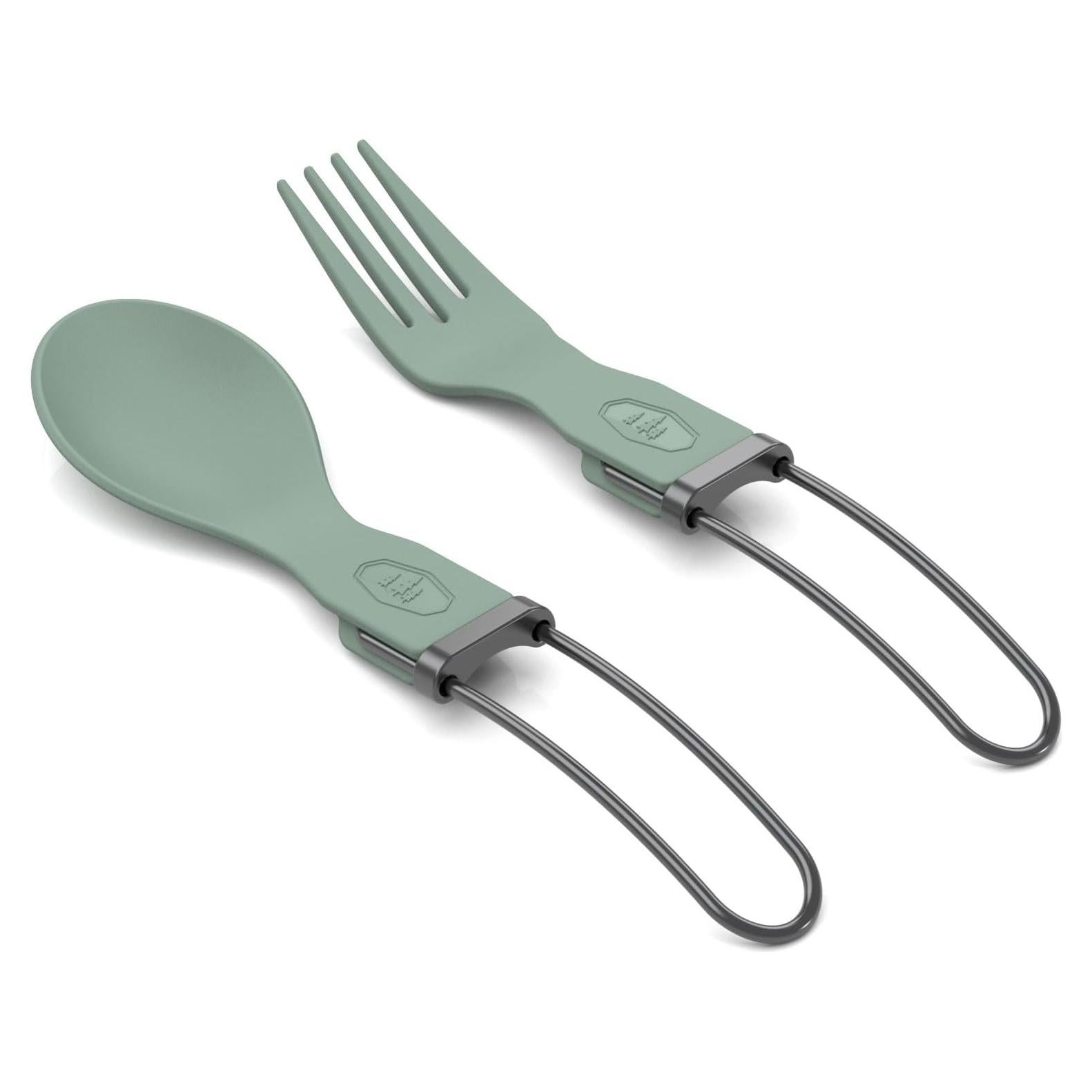 Juego de Cubiertos Plegables GSI Outdoors Tekk Verde - Acero Inoxidable