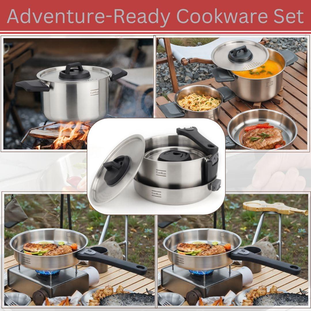 Juego de Utensilios de Cocina Camping Comfilux 6 Piezas Acero Inoxidable