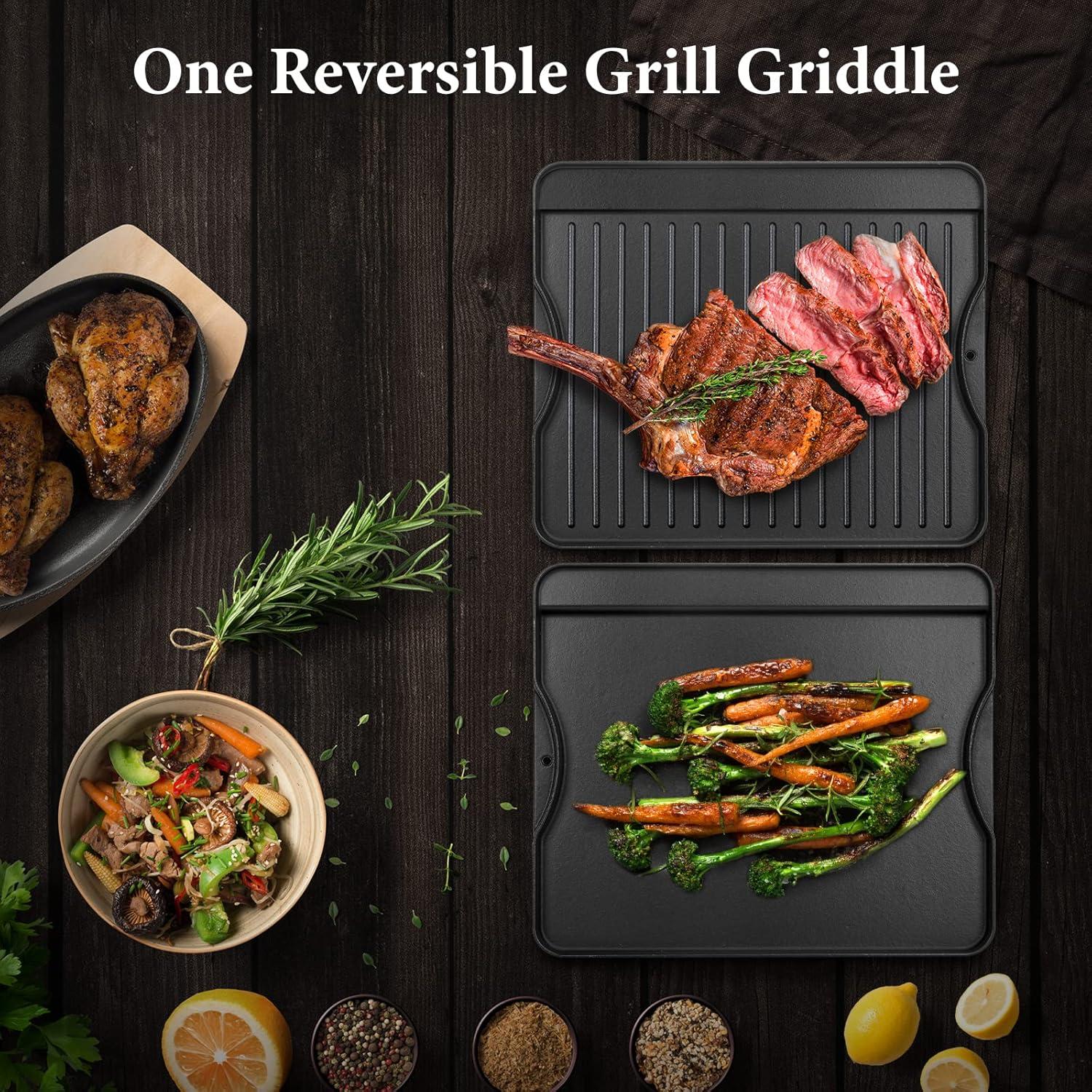 Plancha de Hierro Fundido Reversible Outspark 39.6 x 34 cm