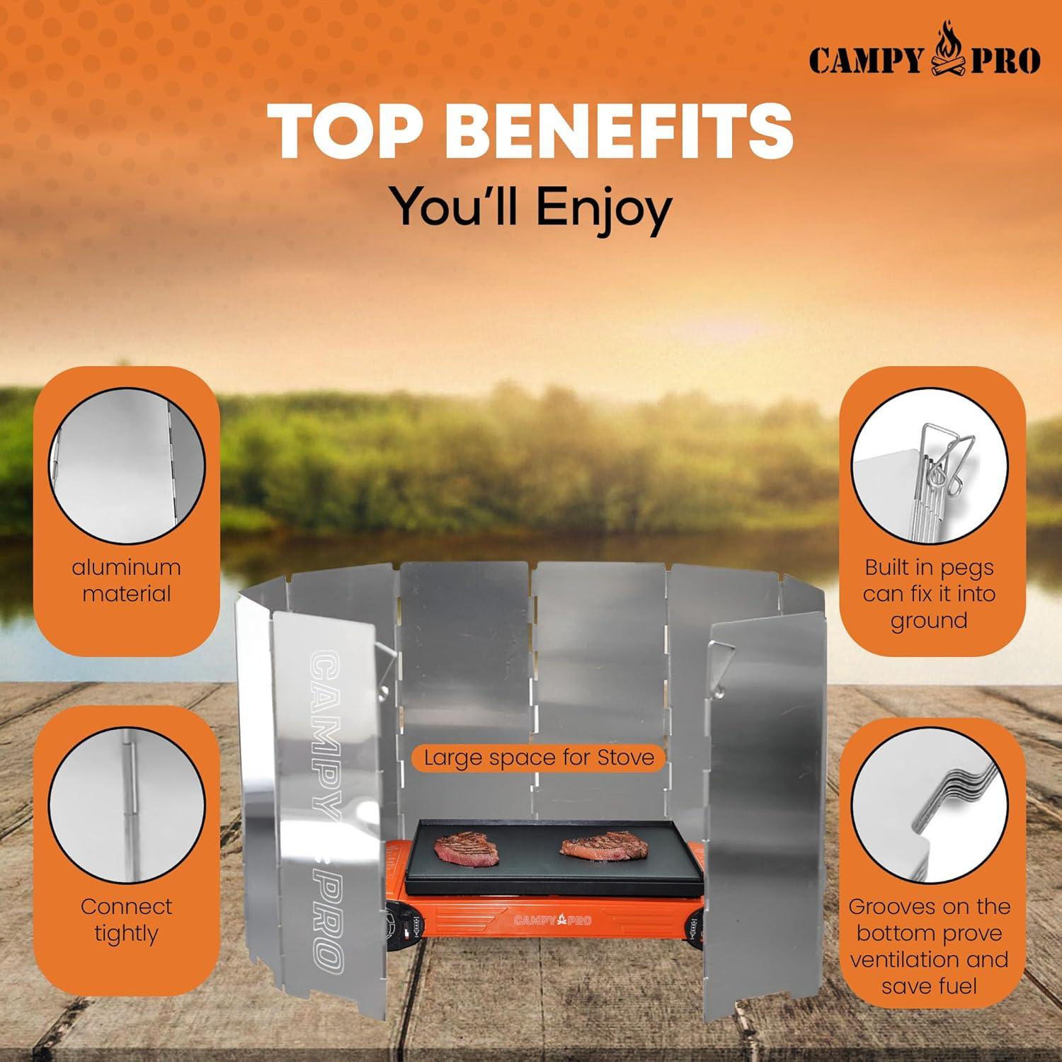 Paravientos de Estufa Portátil Genérico 12 Placas Aluminio