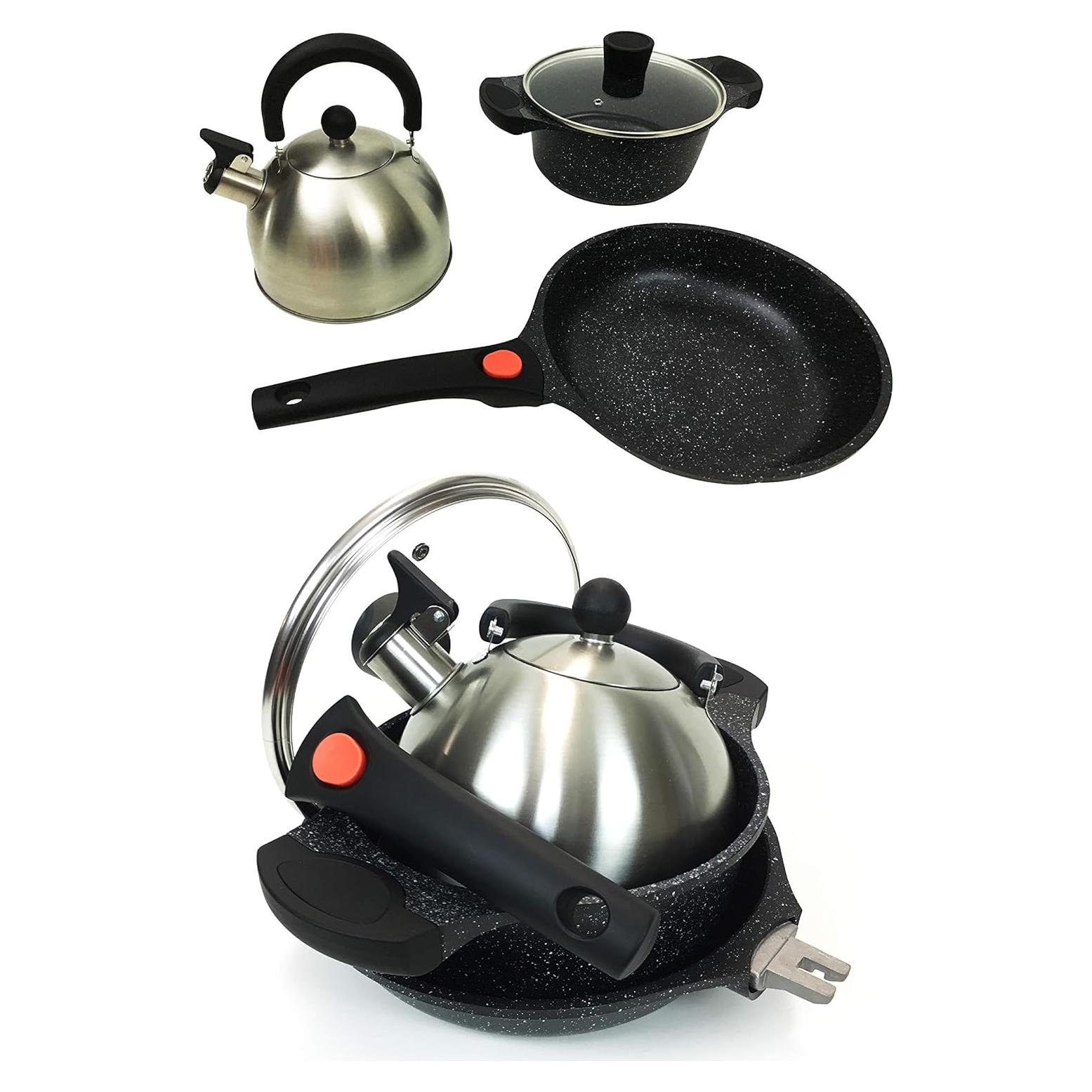 Juego de Cocina Camping UNPLUG - Ollas y Sartenes Antiadherentes