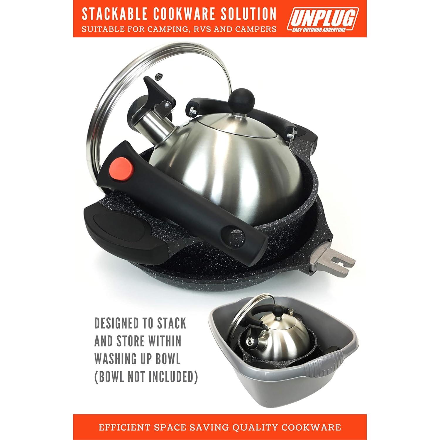 Juego de Cocina Camping UNPLUG - Ollas y Sartenes Antiadherentes