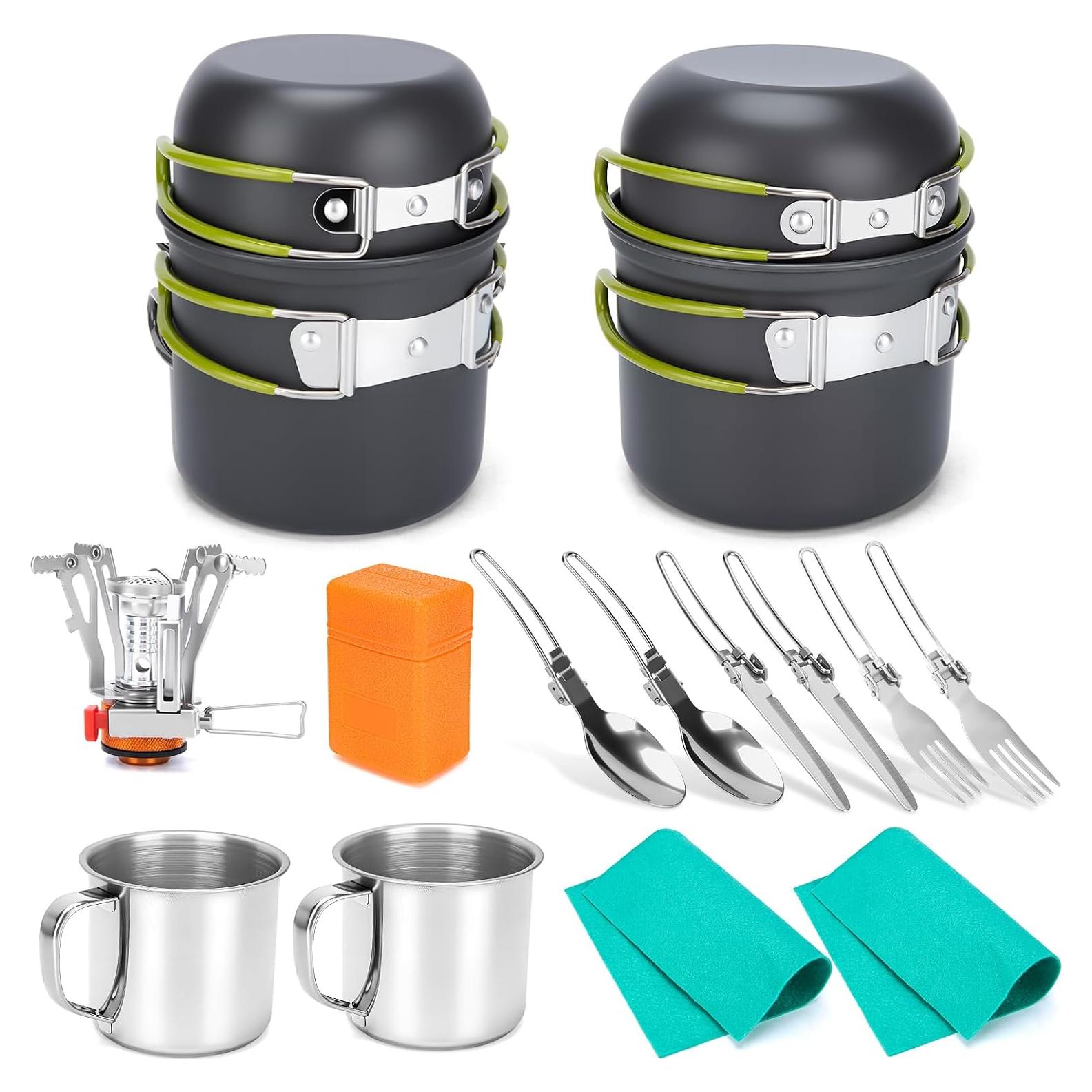 Kit de Utensilios de Camping VECKYJL 16 Piezas Aluminio