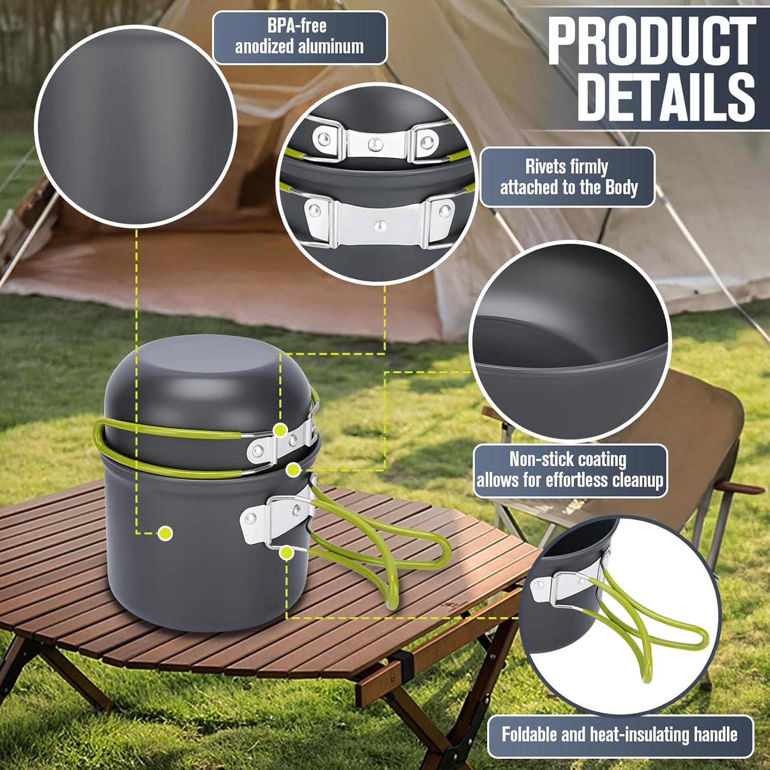 Kit de Utensilios de Camping VECKYJL 16 Piezas Aluminio