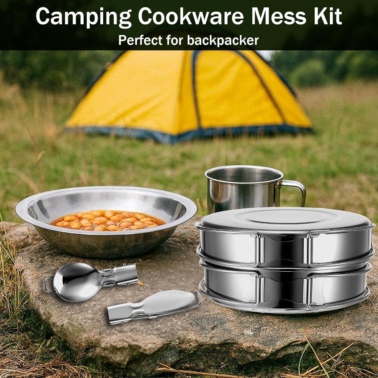Juego de utensilios de cocina para camping JJUNW 14 piezas acero inoxidable