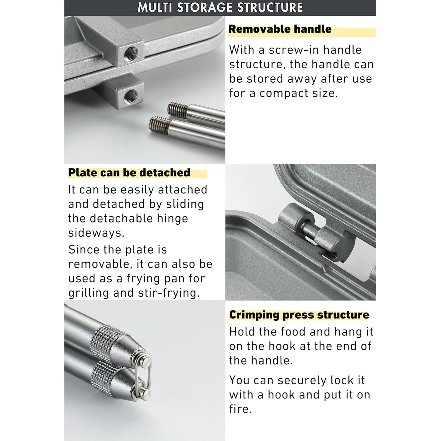 Hacedor de Sándwich Camping Moon TT-1315 Aluminio Plata