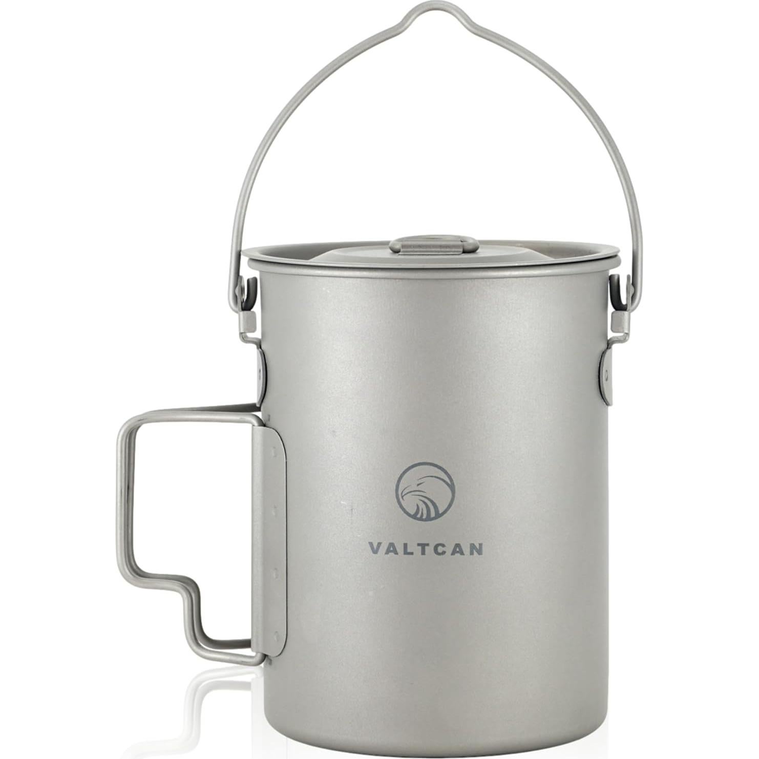 Olla de Titanio Valtcan 900ml con Tapa y Bolsa de Transporte