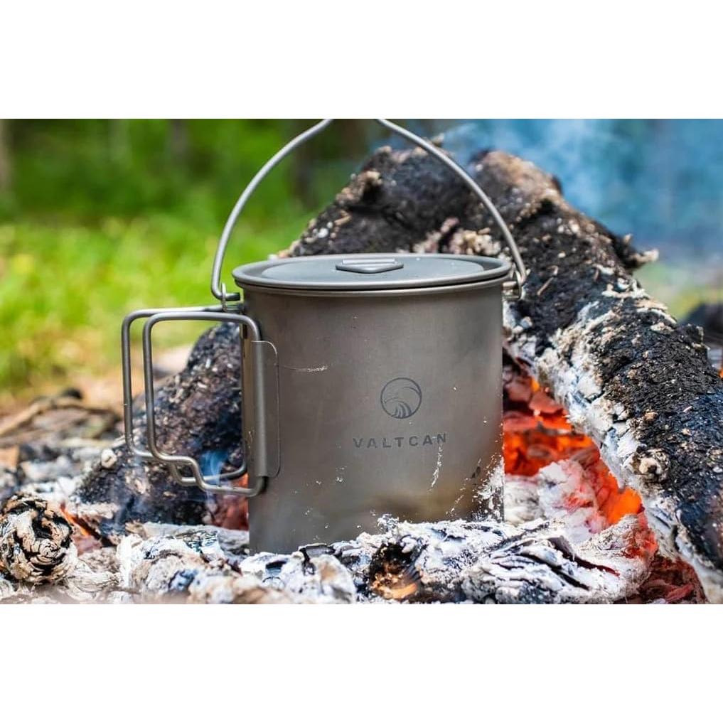 Olla de Titanio Valtcan 900ml con Tapa y Bolsa de Transporte