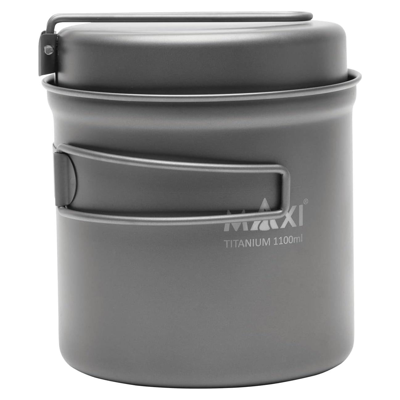 Olla de Titanio 1100ml con Tapa de Sartén Maxi - Ligera y Versátil