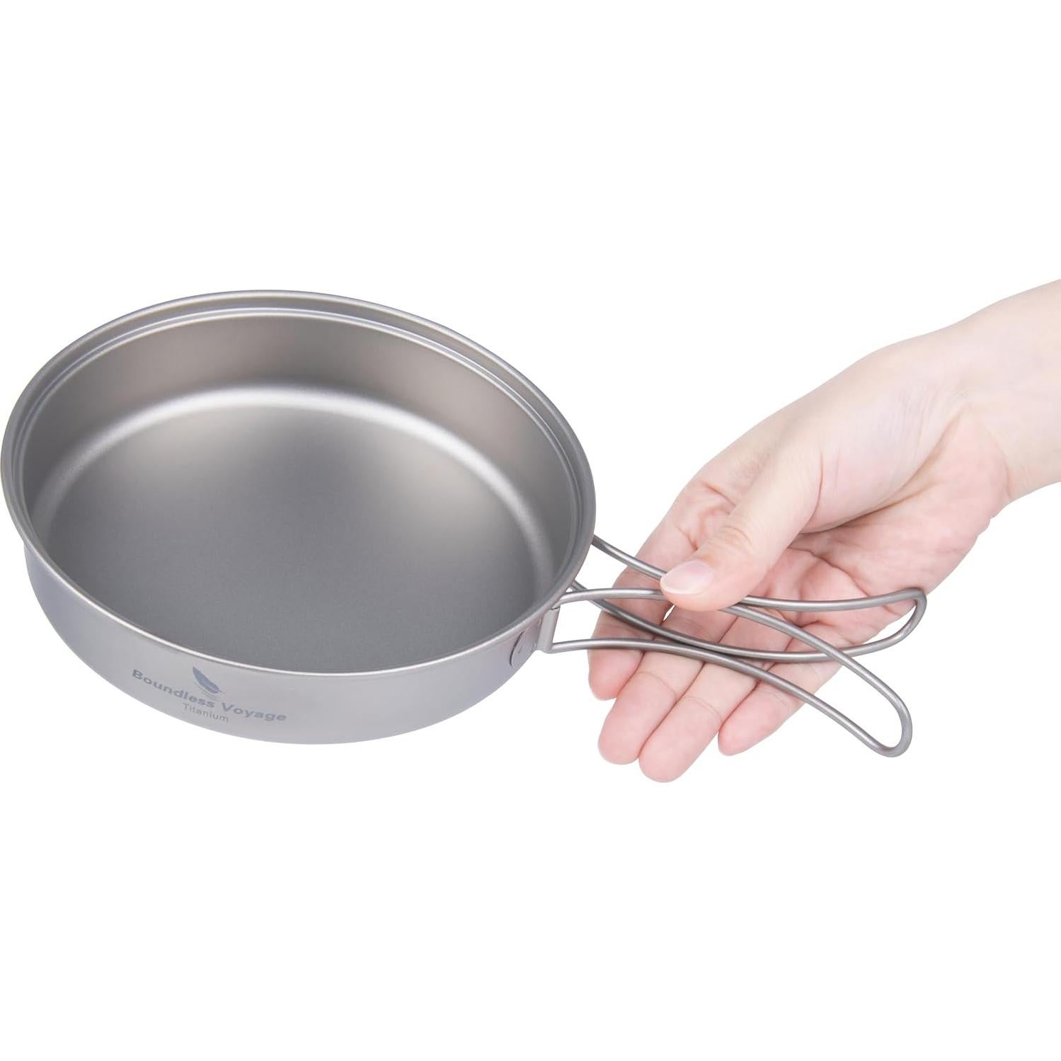 Juego de Ollas de Titanio iBasingo 1000ml y Sartén 500ml