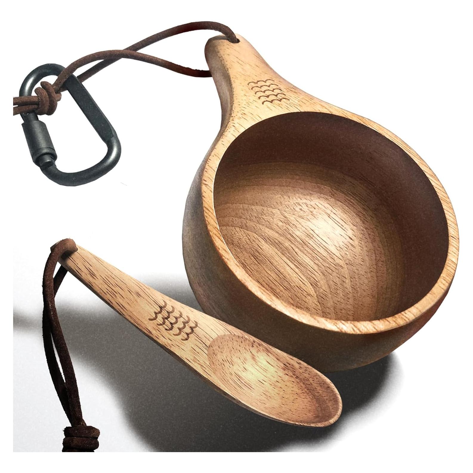 Taza Kuksa de Madera Yaykabom 355ml con Cuchara - Camping