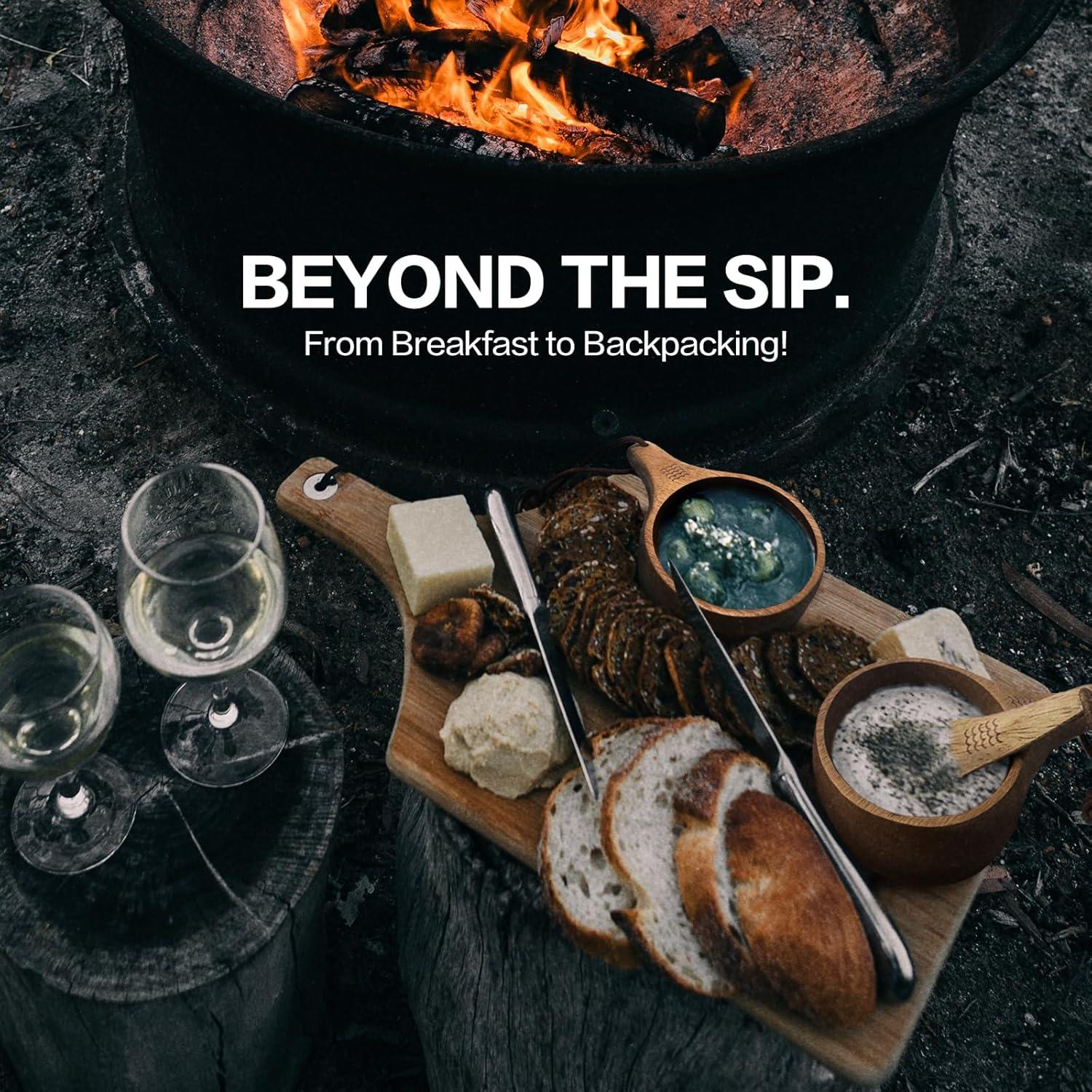 Taza Kuksa de Madera Yaykabom 355ml con Cuchara - Camping