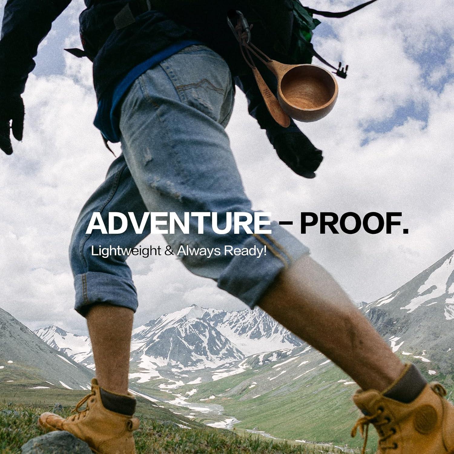 Taza Kuksa de Madera Yaykabom 355ml con Cuchara - Camping