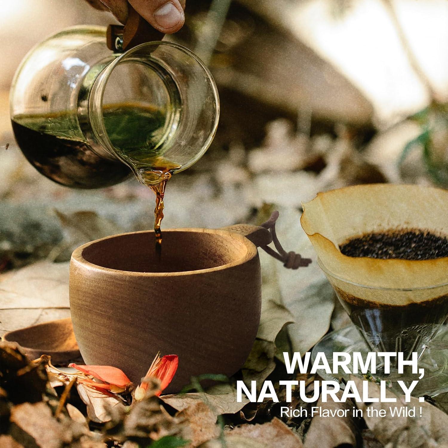 Taza Kuksa de Madera Yaykabom 355ml con Cuchara - Camping