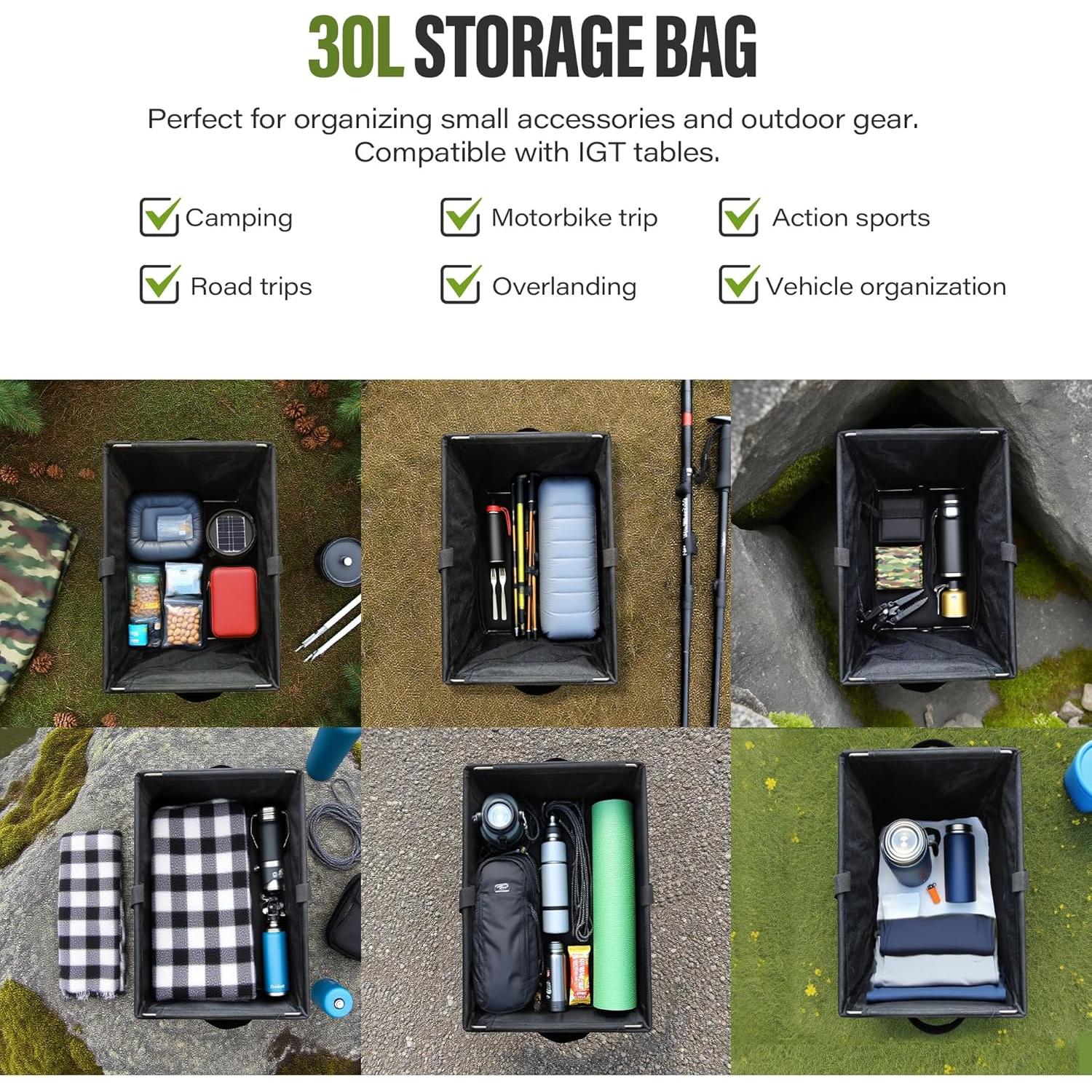 Mesa de Camping Plegable Alocs AC-Z14 con Tablero IGT 30L