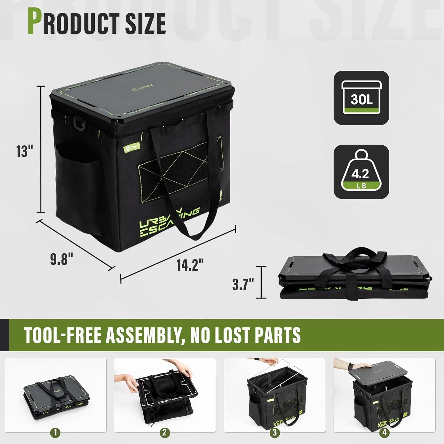 Mesa de Camping Plegable Alocs AC-Z14 con Tablero IGT 30L