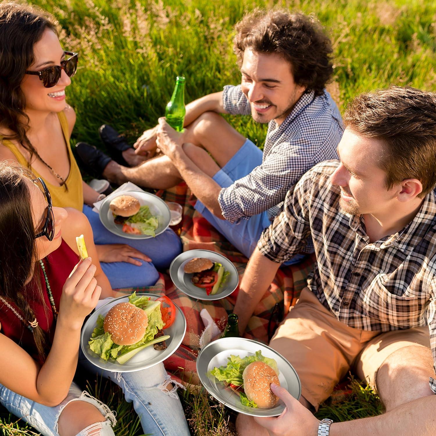 Juego de Platos de Acero Inoxidable Wealers para 2 Personas