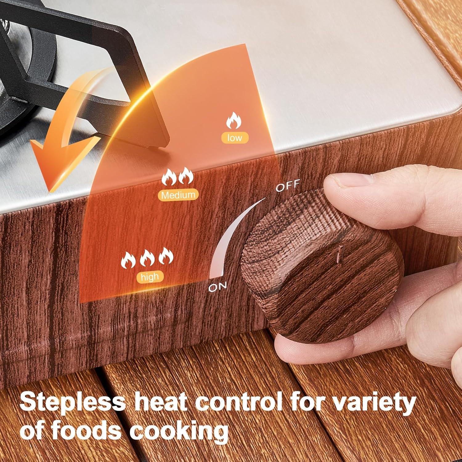 Estufa de Camping Portátil Odoland 7500 BTU Gas Butano Marrón