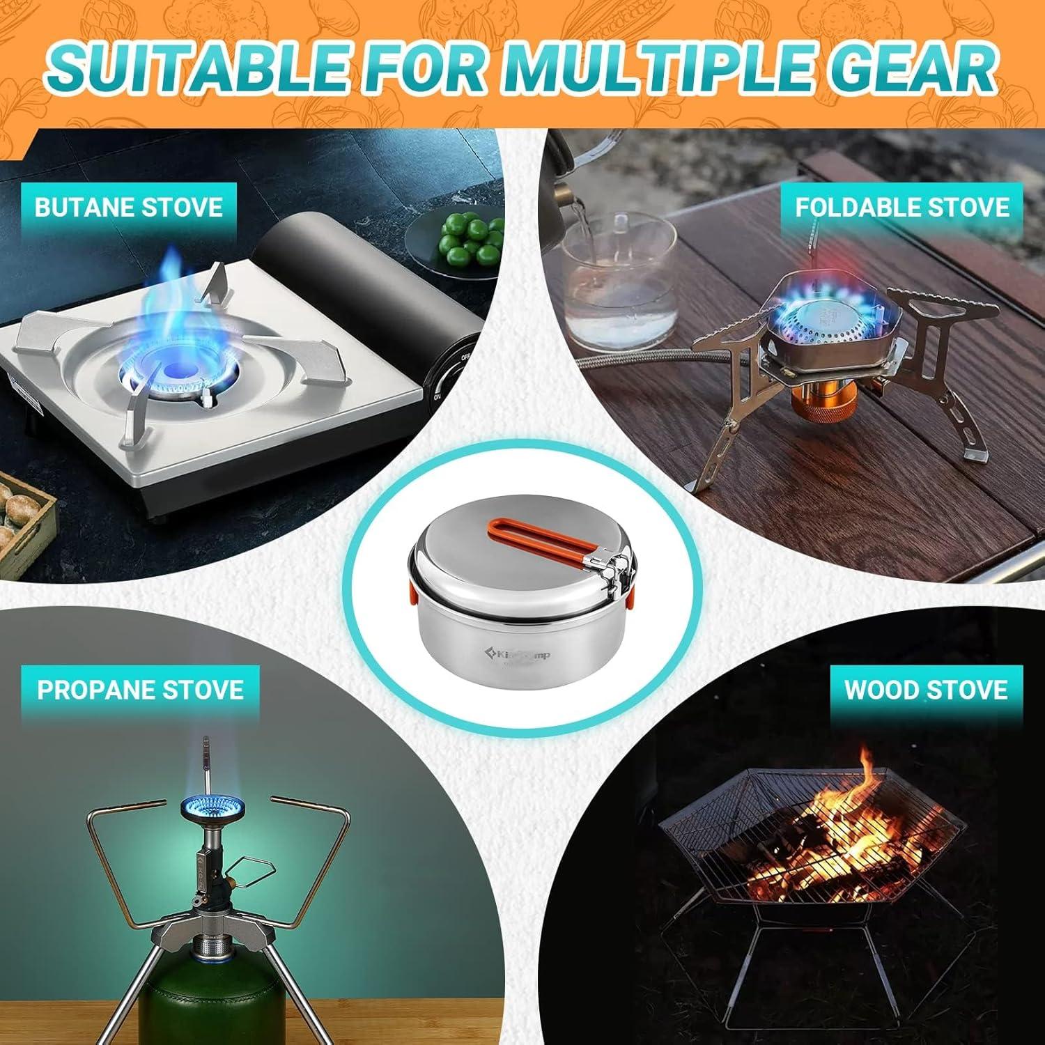 Juego de Utensilios de Cocina Camping KingCamp 17 Piezas Acero Inoxidable