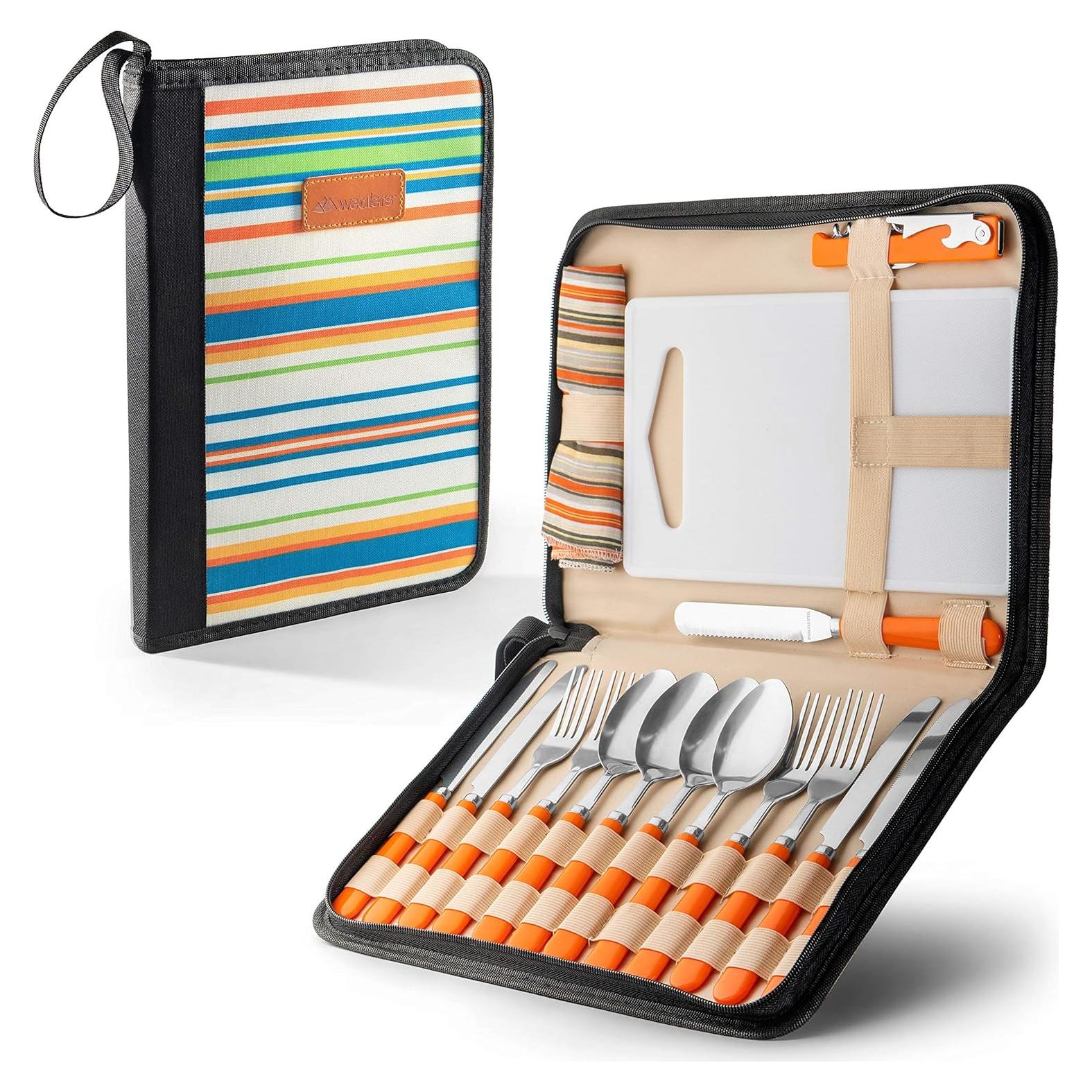 Set de Utensilios de Camping Wealers 12 Piezas Acero Inoxidable