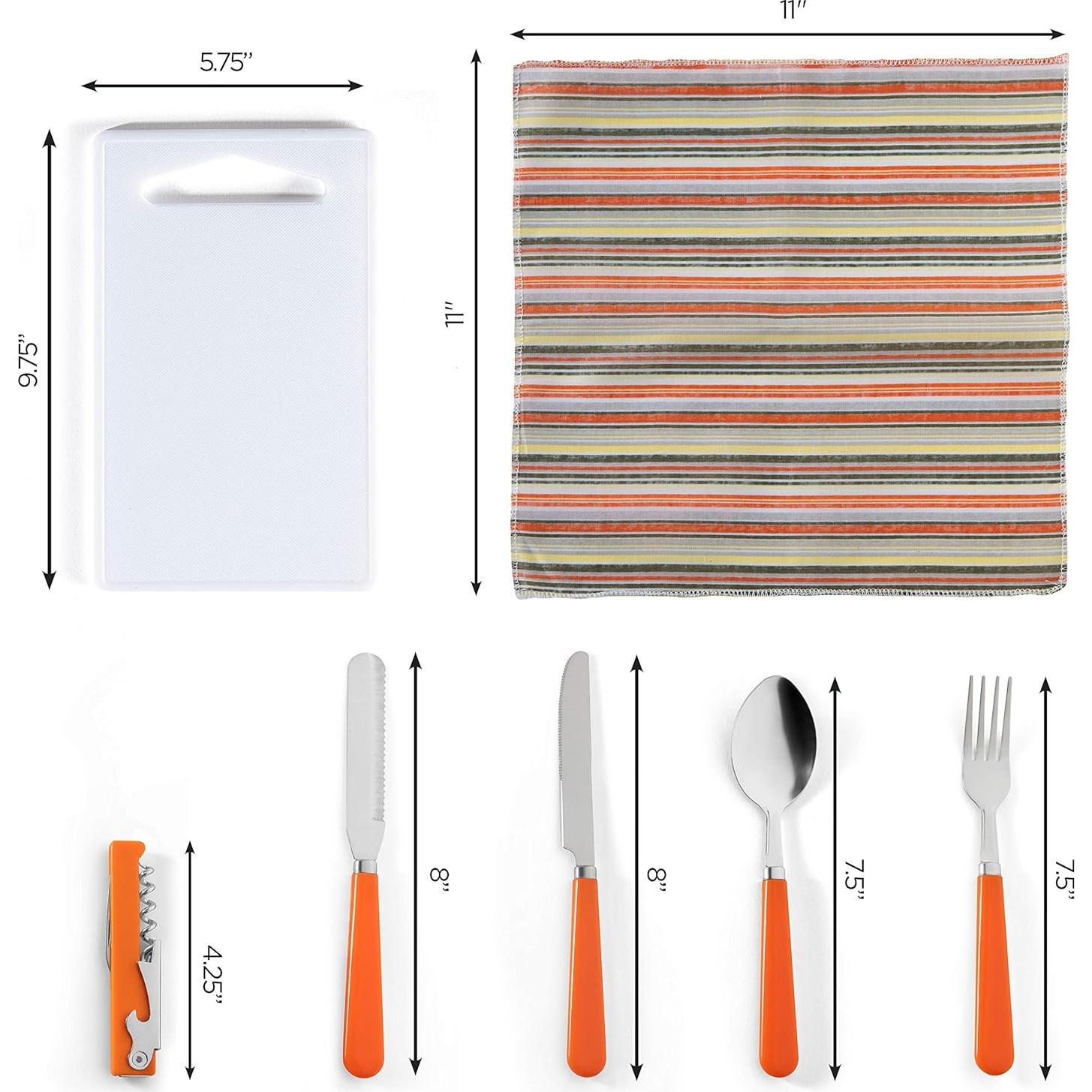 Set de Utensilios de Camping Wealers 12 Piezas Acero Inoxidable