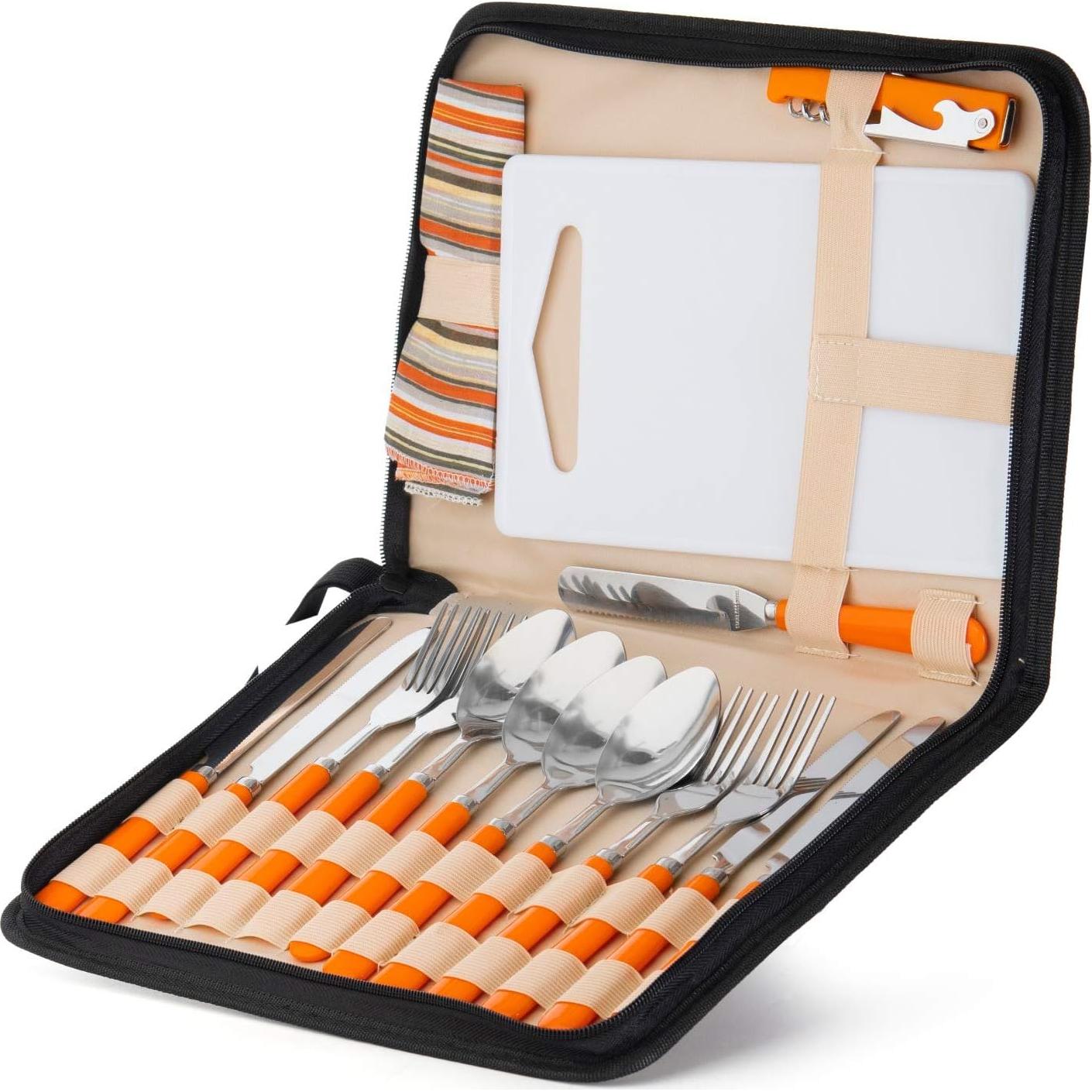 Set de Utensilios de Camping Wealers 12 Piezas Acero Inoxidable