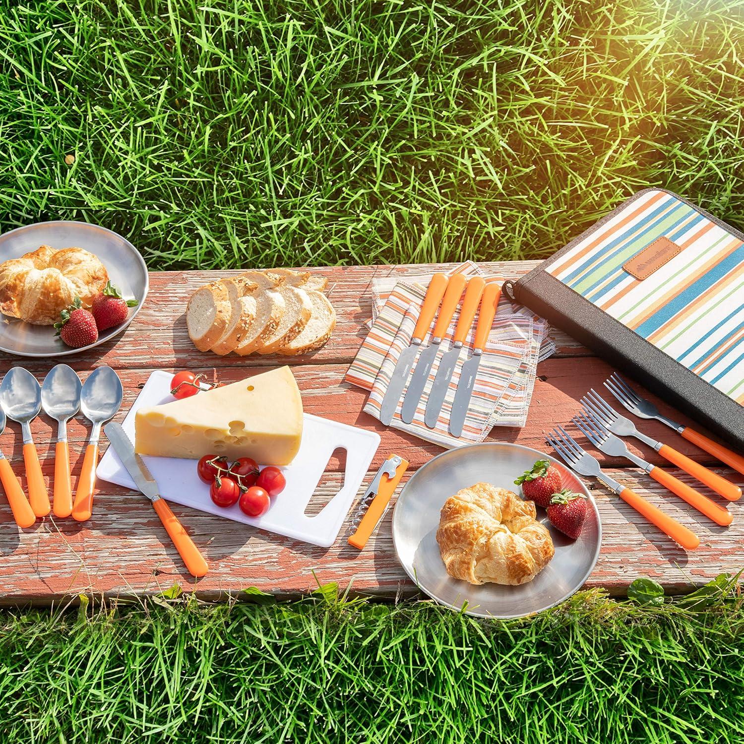 Set de Utensilios de Camping Wealers 12 Piezas Acero Inoxidable