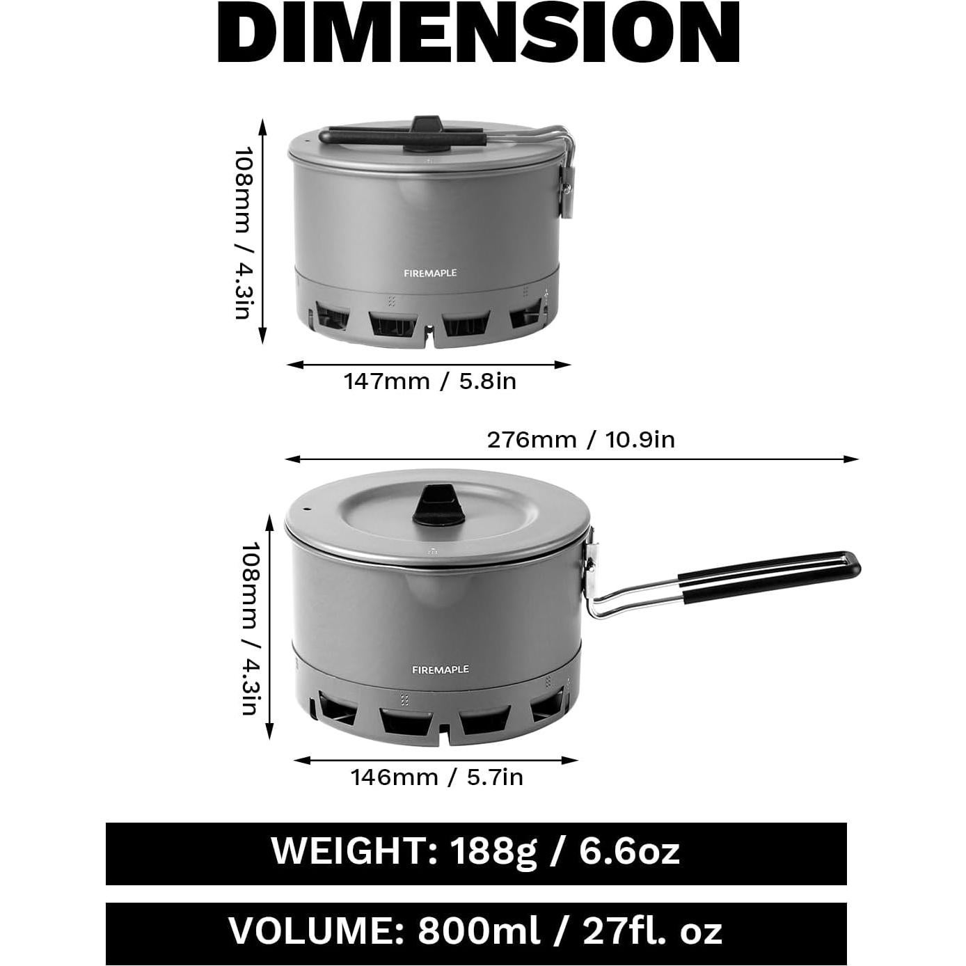 Olla Ultraligera Fire-Maple Petrel 800ml para Camping