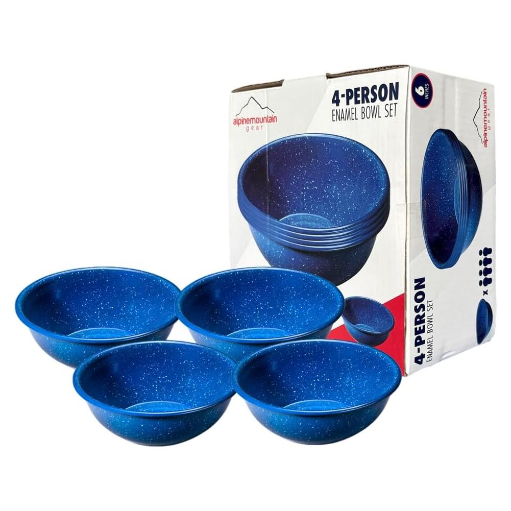 Tazones de Esmalte para Camping Alpine Mountain Gear 15.24 cm - 4 Piezas