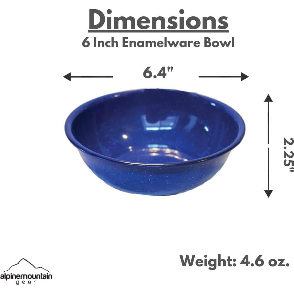 Tazones de Esmalte para Camping Alpine Mountain Gear 15.24 cm - 4 Piezas