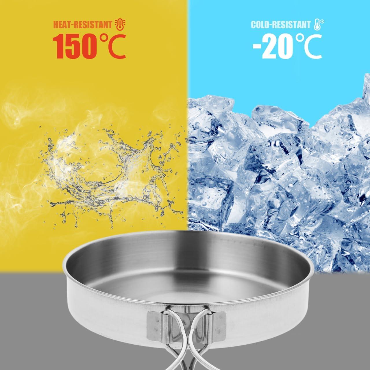 Sartén de Camping Acero Inoxidable TOPPERFUN 14.8x3 cm