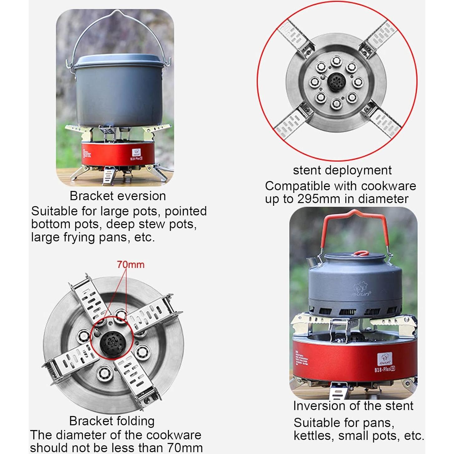 Estufa Portátil AIROKA B18 de Camping 23800W Gas Plegable