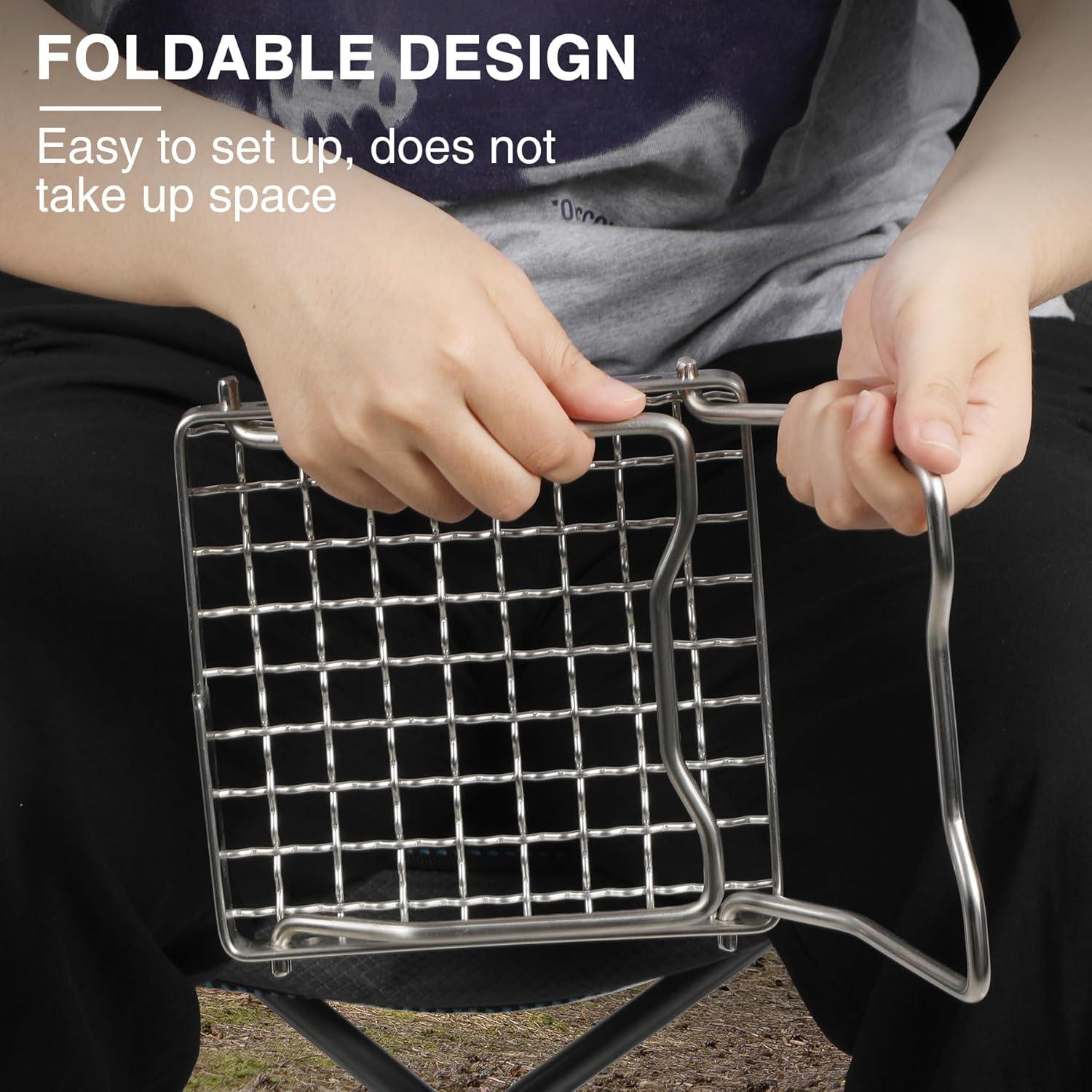 Parrilla de Campamento Plegable REDCAMP 6" Acero Inoxidable