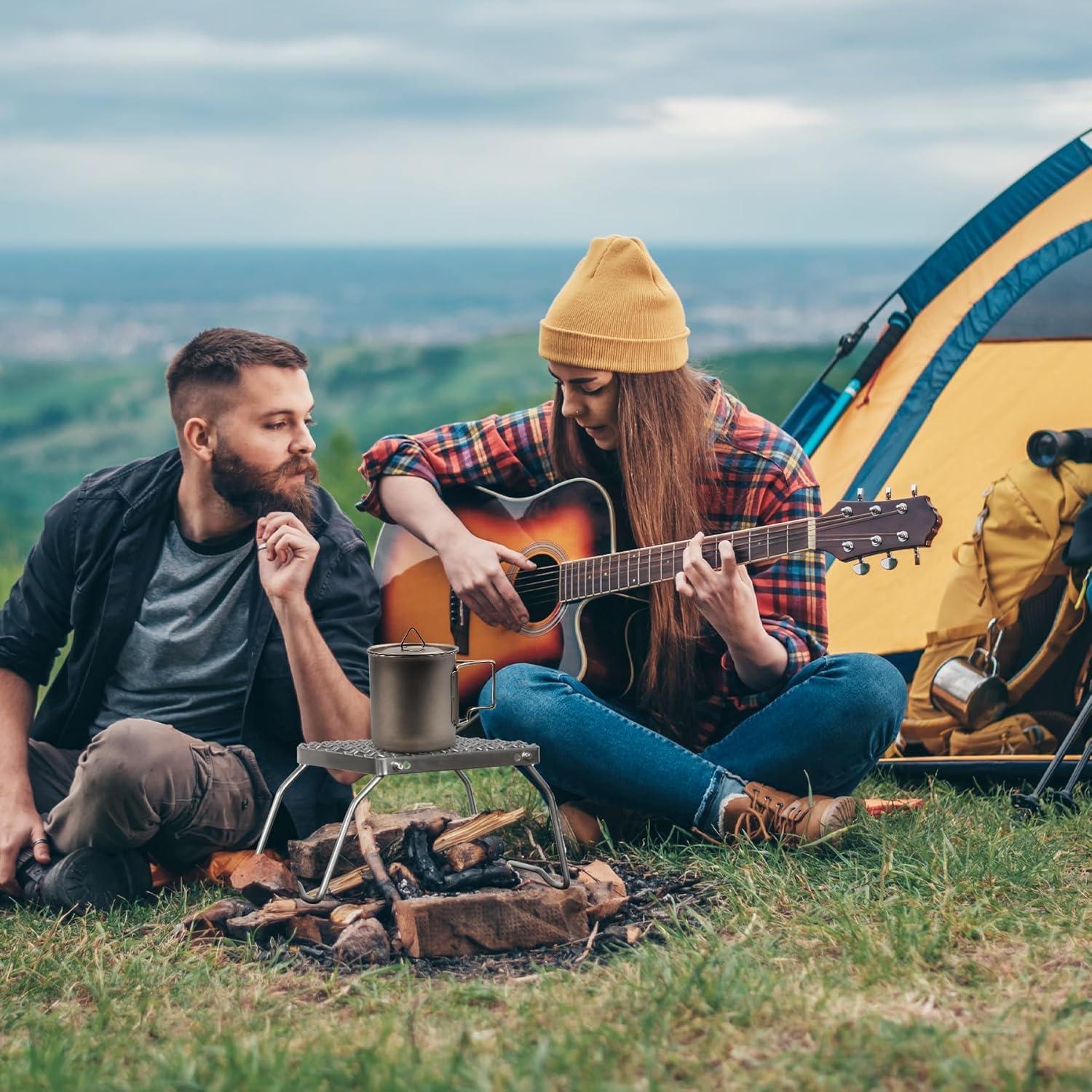 Parrilla de Campamento Plegable REDCAMP 6" Acero Inoxidable