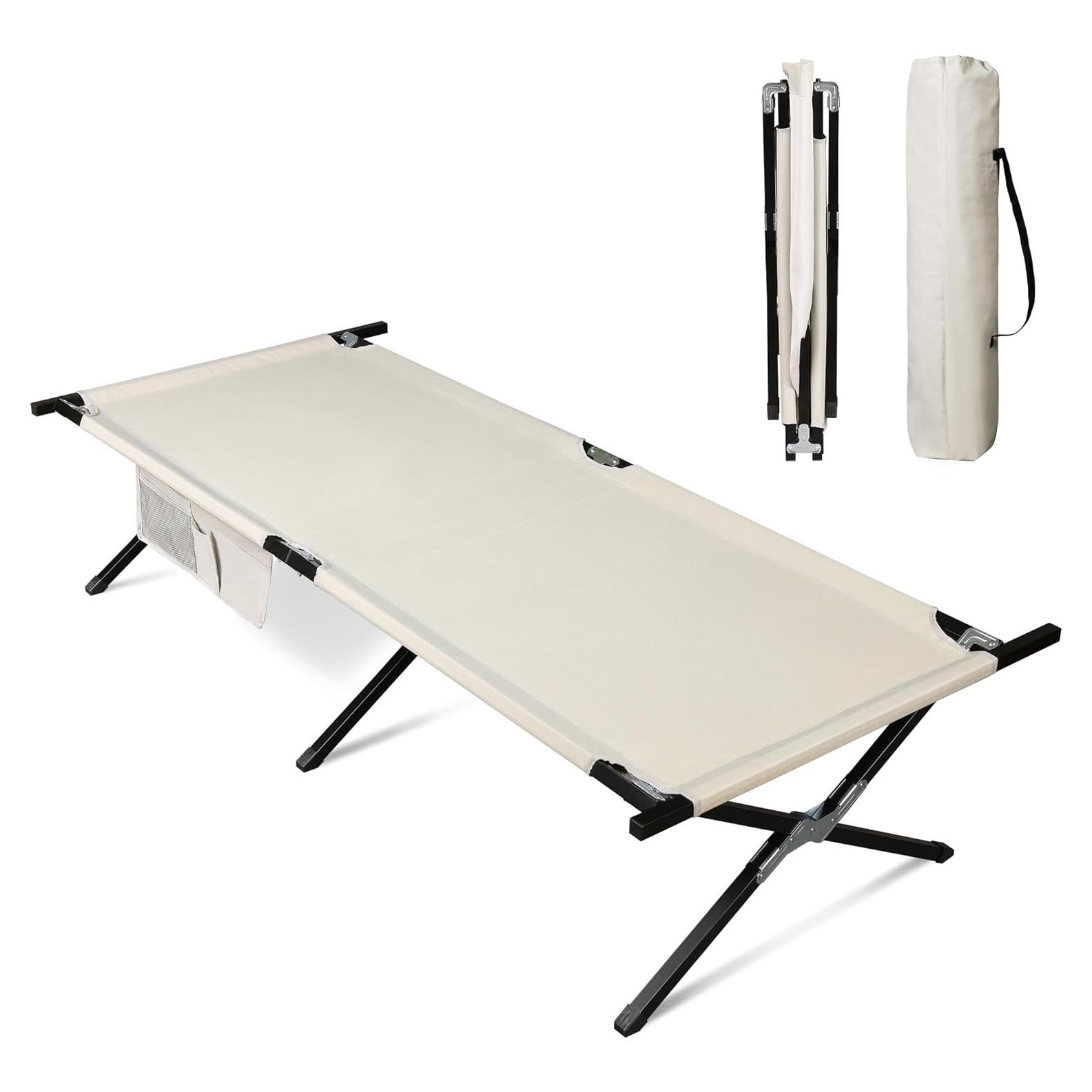 Cama de Camping Plegable WLIVE Gris Plateado 136 kg