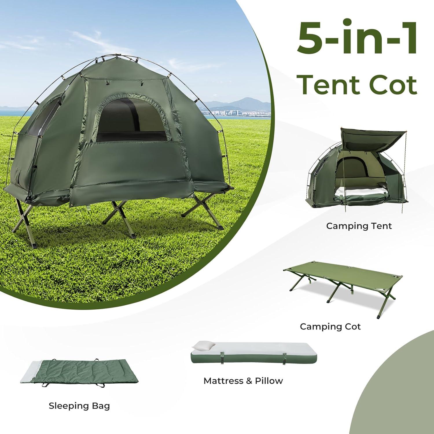 Tienda de Camping LDAILY Cot 5 en 1 para 1 Persona