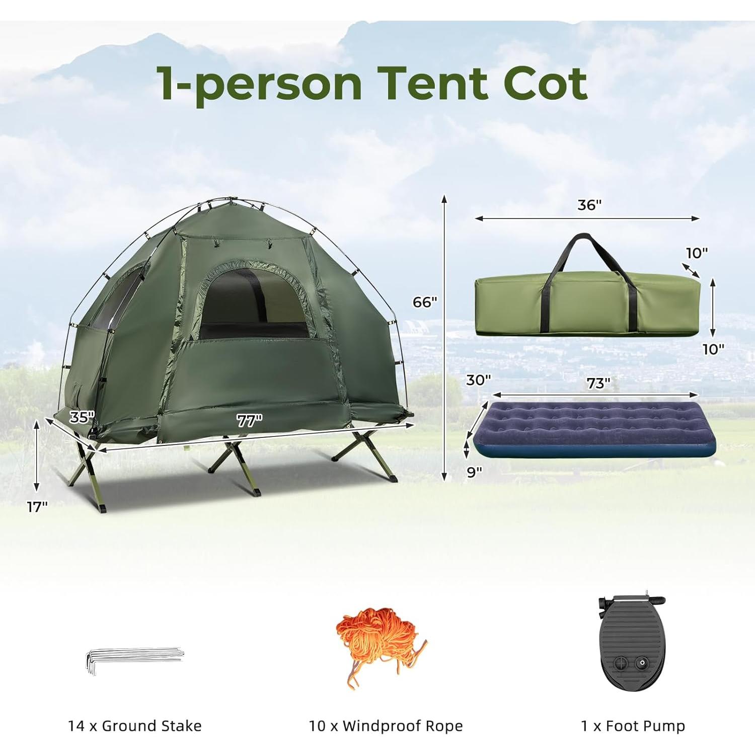 Tienda de Camping LDAILY Cot 5 en 1 para 1 Persona