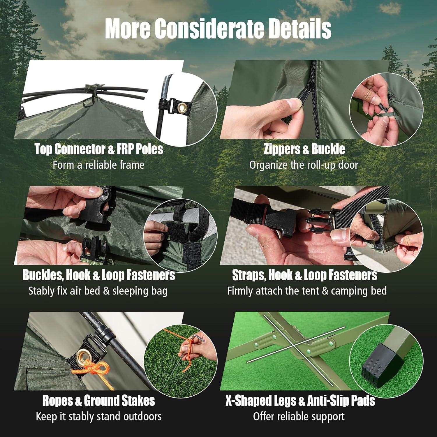 Tienda de Camping LDAILY Cot 5 en 1 para 1 Persona