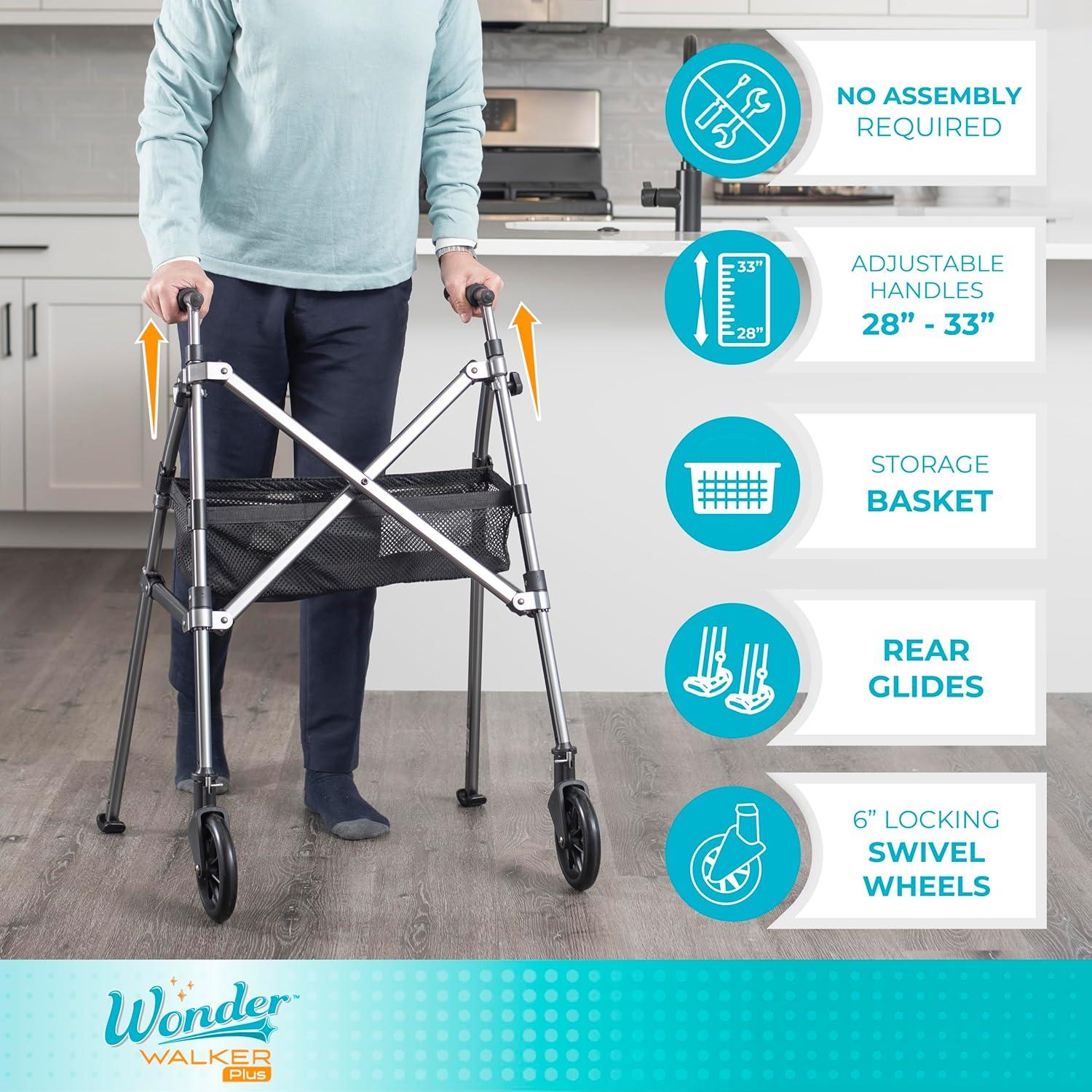 Andador Plegable Wonder Walker Plus Corto 3.18kg para Adultos