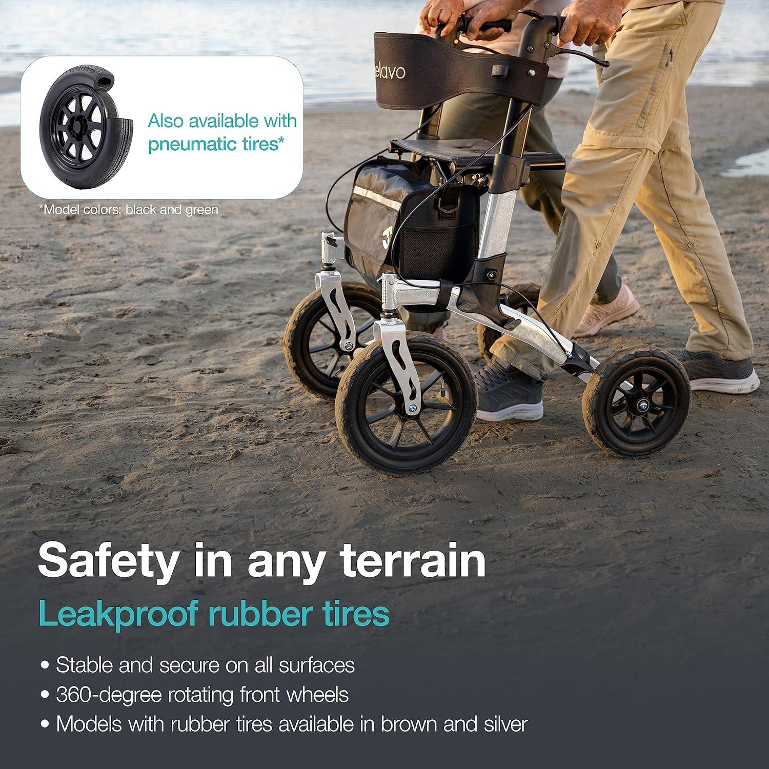 Andador Plegable Helavo H1140 Todo Terreno con Ruedas de 30.48 cm