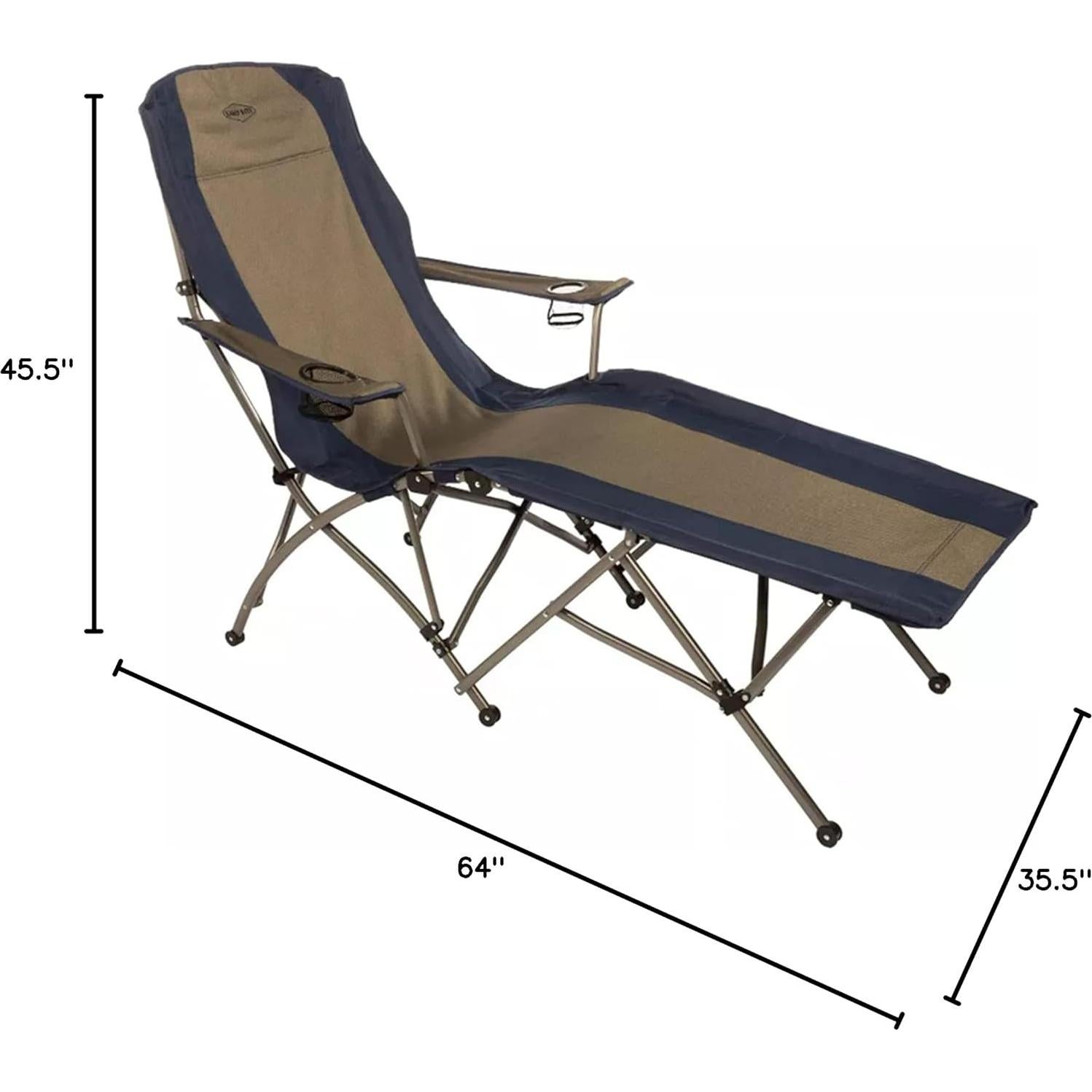 Silla de Lounge Plegable Kamp-Rite FL145 Beige/Azul 136 kg