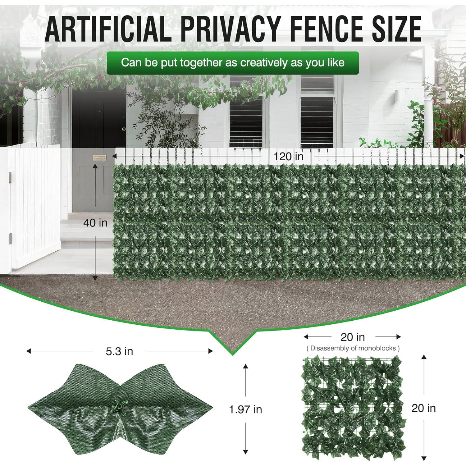 Pantalla de Privacidad de Hiedra Artificial GEIGUIWA 304,8x101,6 cm