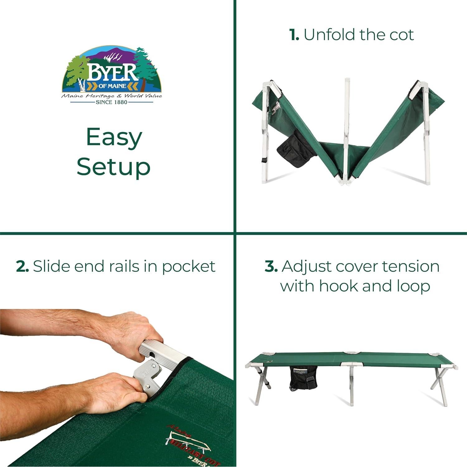 Cama Plegable Militar BYER OF MAINE Extra Grande 170kg