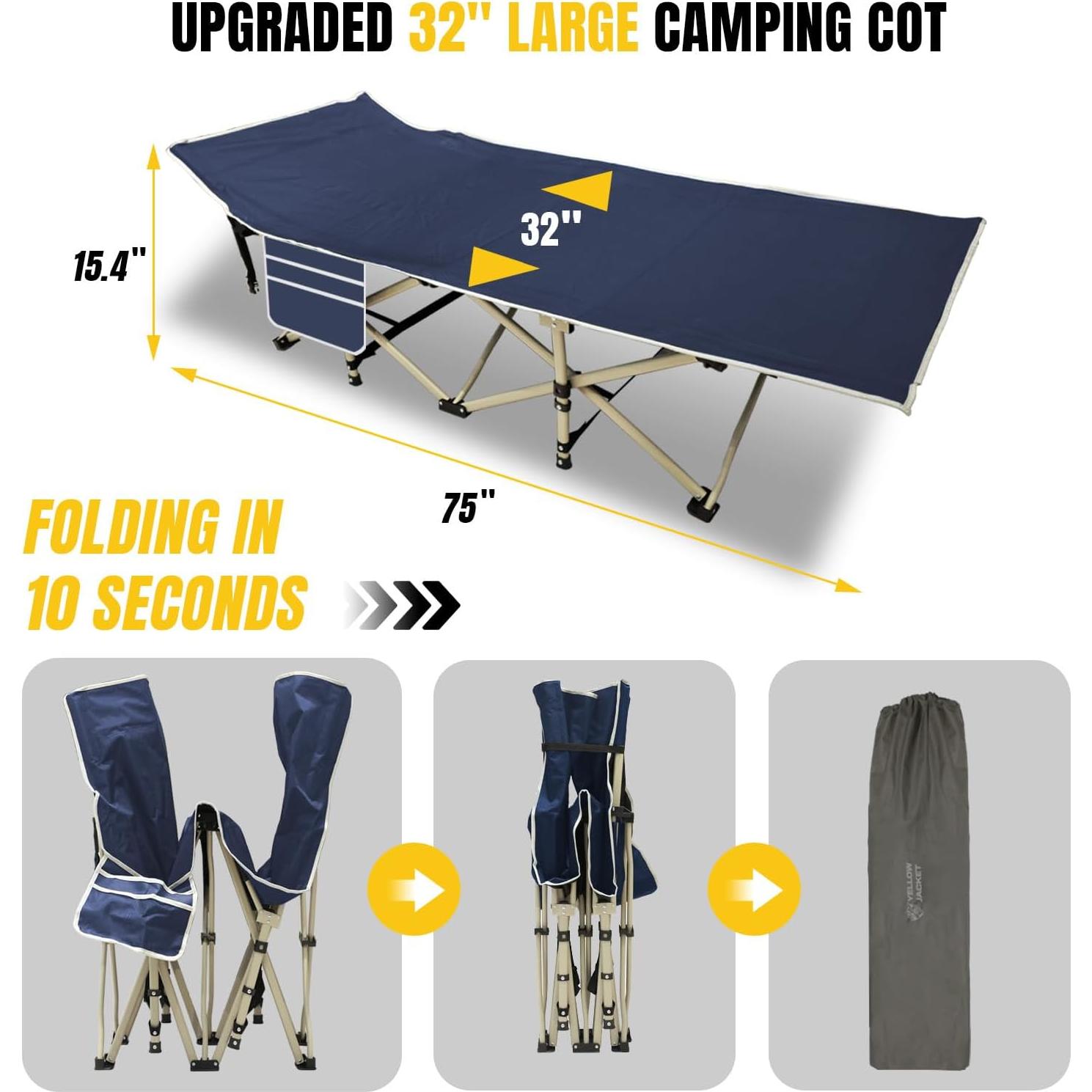 Cama de Camping Plegable Yellow Jacket con Colchón 190.5x81.3cm