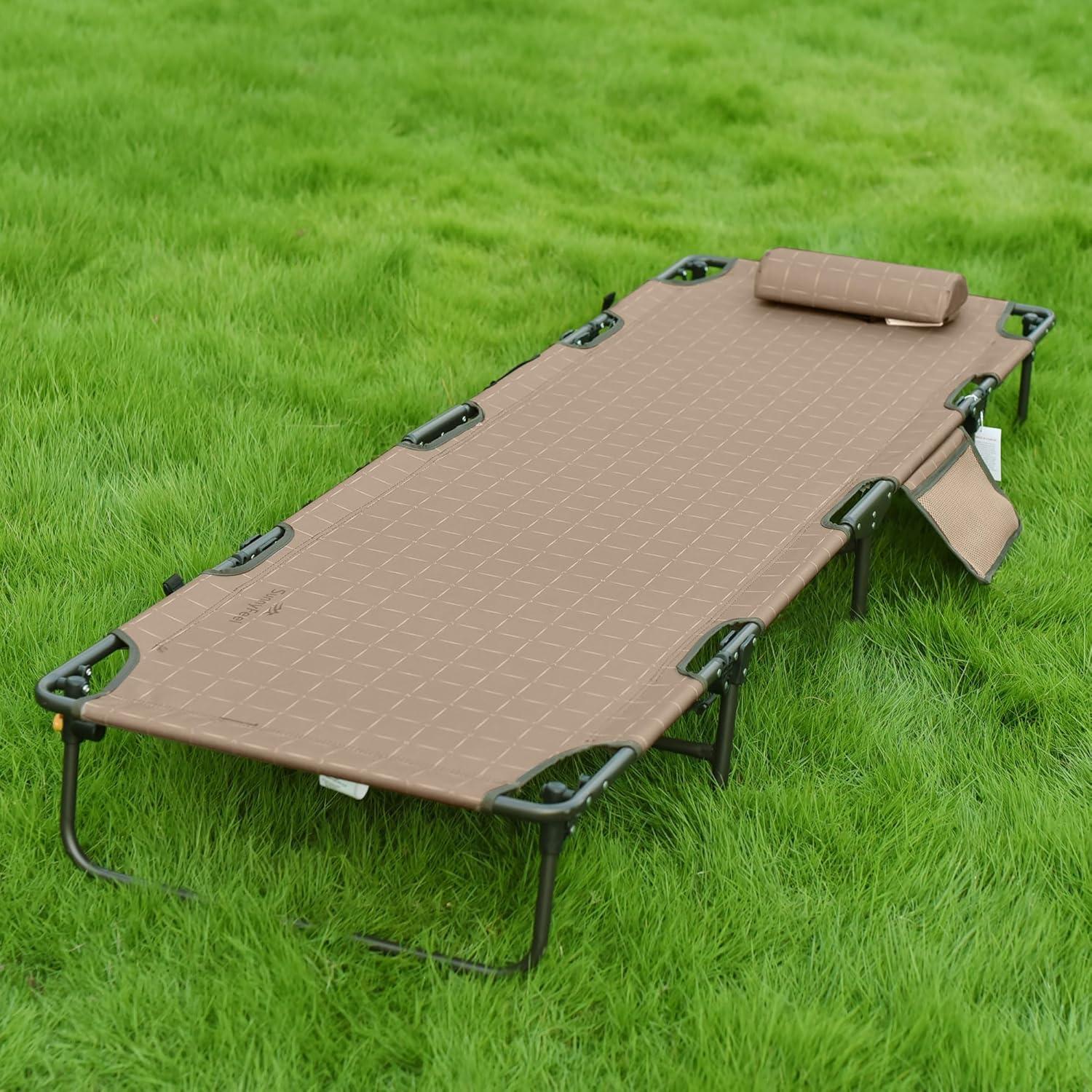 Cama de Camping Plegable SUNNYFEEL Caqui 136 kg Resistente