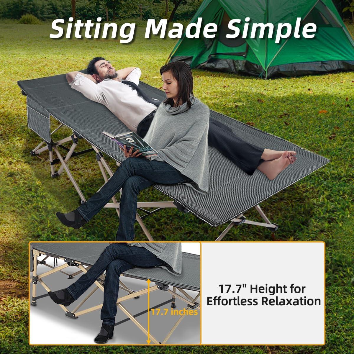 Cama de Camping Plegable Zenicham 200x80 cm Transpirable