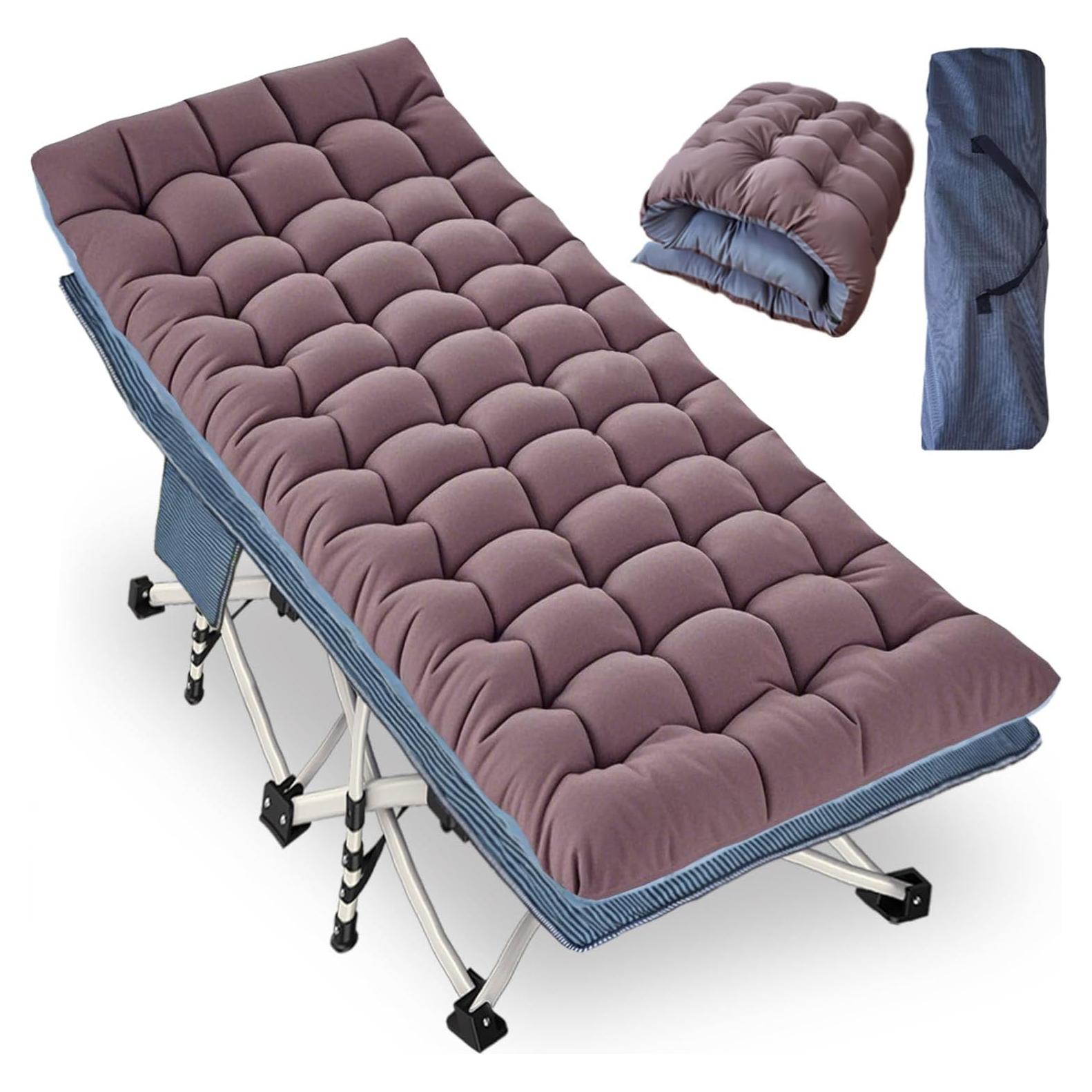 Cama de Camping Plegable XXL ZAMOTEO con Colchón Desmontable 81.3 cm